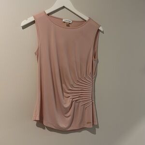 Calvin Klein Pink Ruched Sleeveless Tank Top